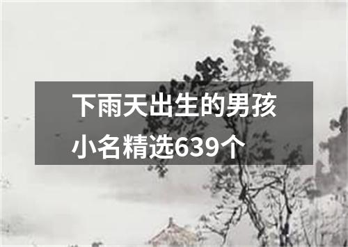 下雨天出生的男孩小名精选639个