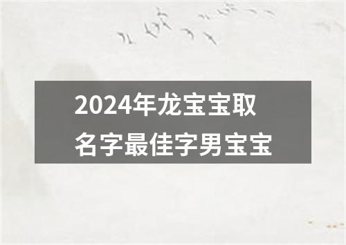 2024年龙宝宝取名字最佳字男宝宝