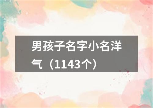 男孩子名字小名洋气（1143个）