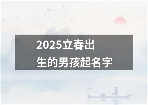 2025立春出生的男孩起名字