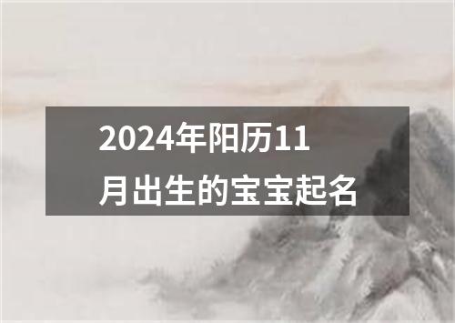 2024年阳历11月出生的宝宝起名