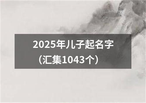 2025年儿子起名字（汇集1043个）