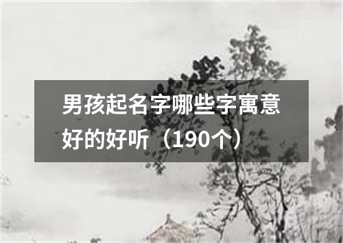 男孩起名字哪些字寓意好的好听（190个）