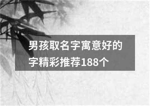 男孩取名字寓意好的字精彩推荐188个