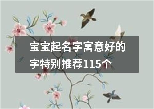 宝宝起名字寓意好的字特别推荐115个