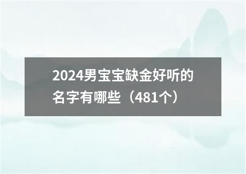 2024男宝宝缺金好听的名字有哪些（481个）