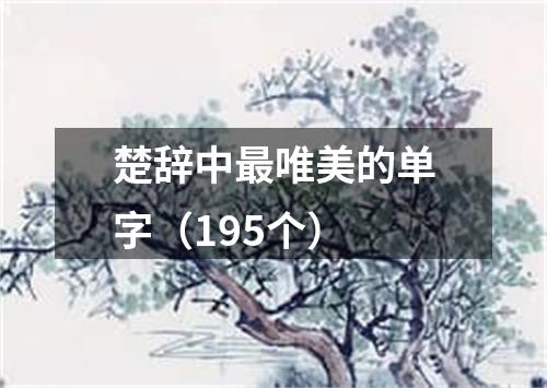 楚辞中最唯美的单字（195个）