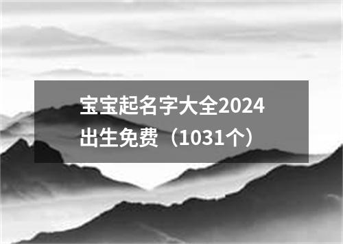 宝宝起名字大全2024出生免费（1031个）