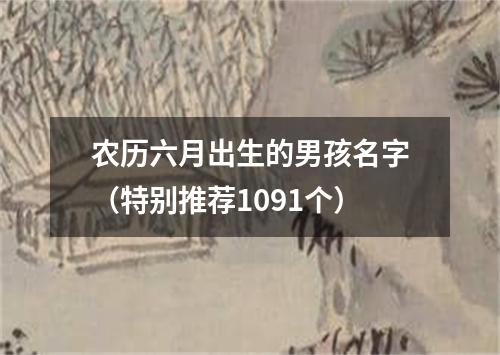 农历六月出生的男孩名字（特别推荐1091个）