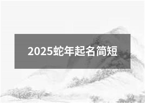 2025蛇年起名简短