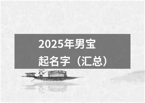 2025年男宝起名字（汇总）