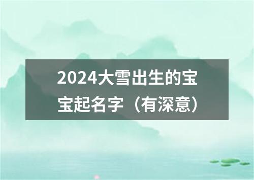 2024大雪出生的宝宝起名字（有深意）