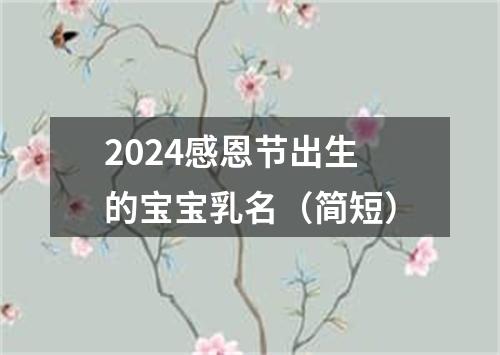 2024感恩节出生的宝宝乳名（简短）