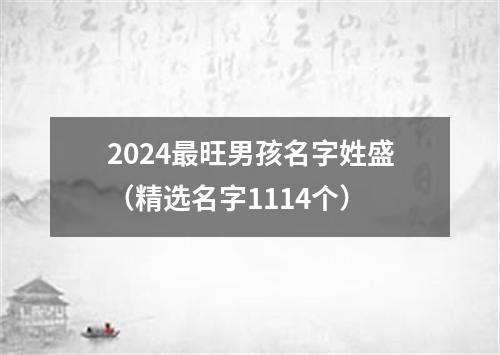 2024最旺男孩名字姓盛（精选名字1114个）