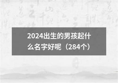 2024出生的男孩起什么名字好呢（284个）