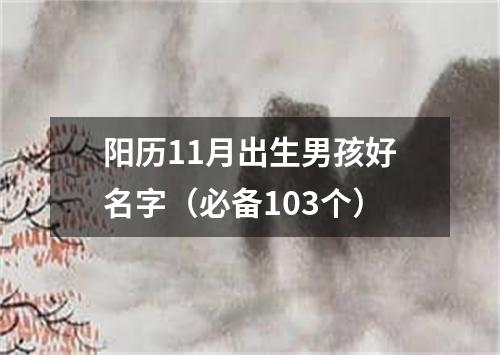 阳历11月出生男孩好名字（必备103个）