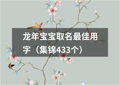 龙年宝宝取名最佳用字（集锦433个）