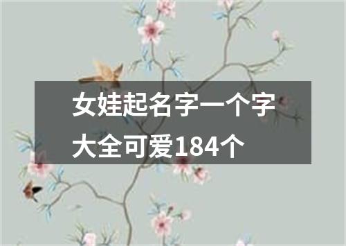 女娃起名字一个字大全可爱184个