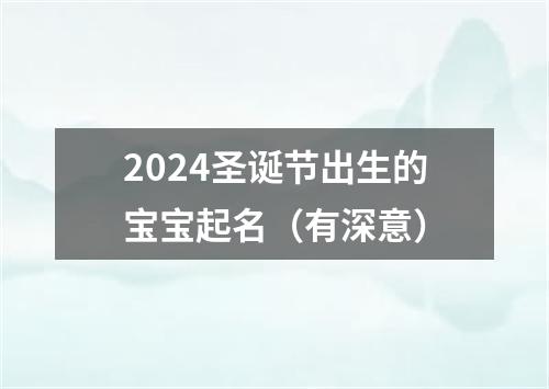 2024圣诞节出生的宝宝起名（有深意）