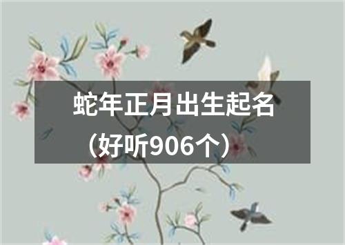 蛇年正月出生起名（好听906个）