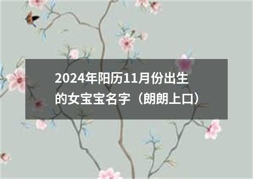 2024年阳历11月份出生的女宝宝名字（朗朗上口）