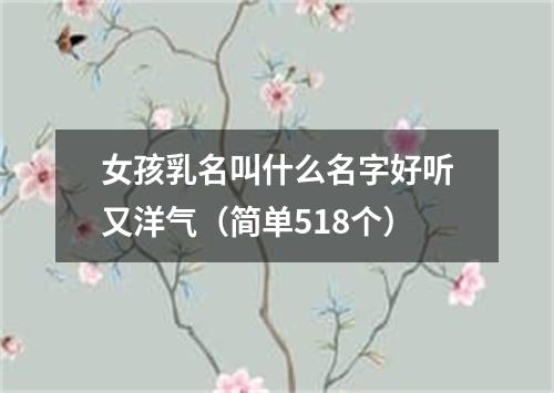 女孩乳名叫什么名字好听又洋气（简单518个）