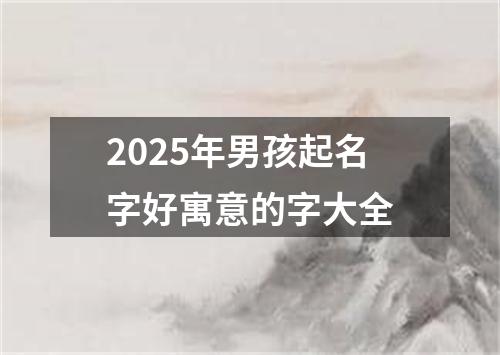 2025年男孩起名字好寓意的字大全