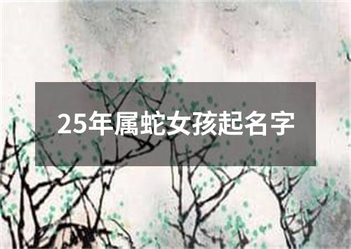 25年属蛇女孩起名字