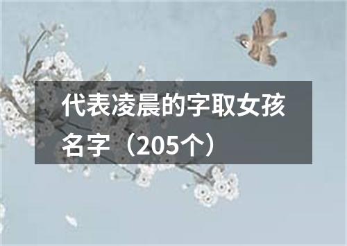 代表凌晨的字取女孩名字（205个）