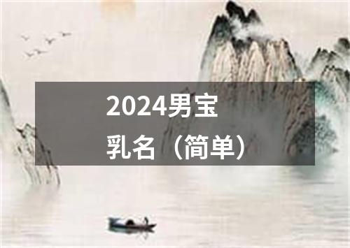 2024男宝乳名（简单）