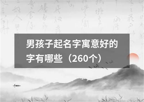 男孩子起名字寓意好的字有哪些（260个）