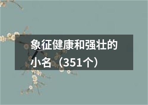 象征健康和强壮的小名（351个）