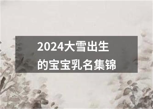 2024大雪出生的宝宝乳名集锦