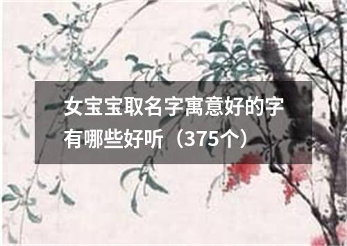 女宝宝取名字寓意好的字有哪些好听（375个）