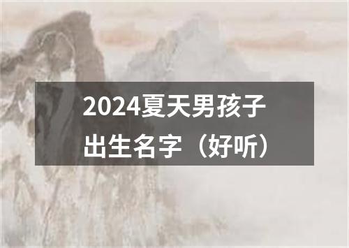 2024夏天男孩子出生名字（好听）