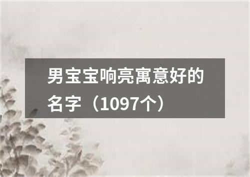 男宝宝响亮寓意好的名字（1097个）