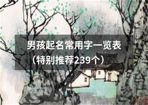 男孩起名常用字一览表（特别推荐239个）