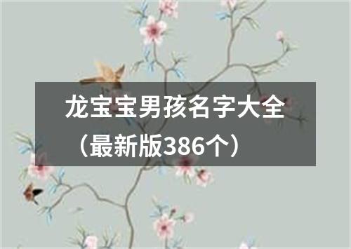 龙宝宝男孩名字大全（最新版386个）