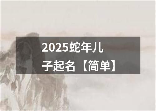 2025蛇年儿子起名【简单】