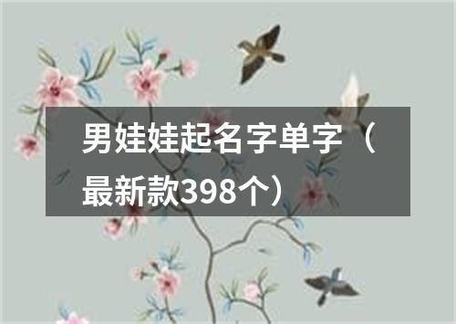 男娃娃起名字单字（最新款398个）