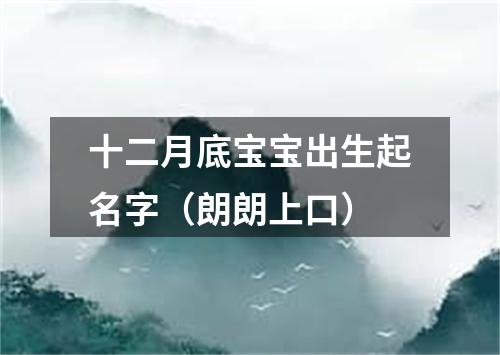 十二月底宝宝出生起名字（朗朗上口）