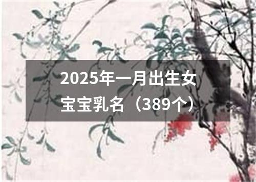 2025年一月出生女宝宝乳名（389个）