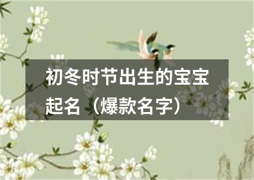 初冬时节出生的宝宝起名（爆款名字）