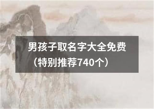 男孩子取名字大全免费（特别推荐740个）