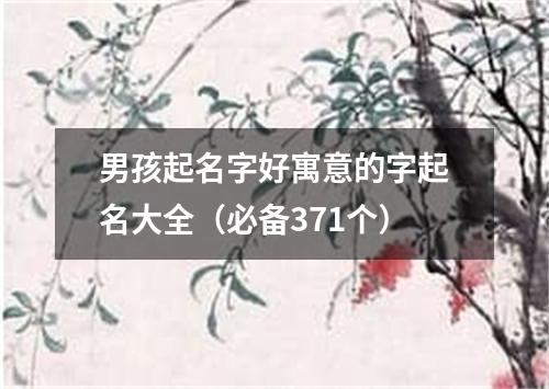 男孩起名字好寓意的字起名大全（必备371个）