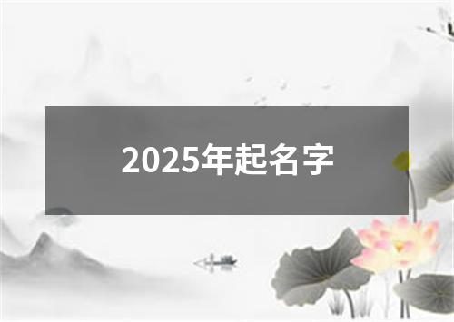 2025年起名字