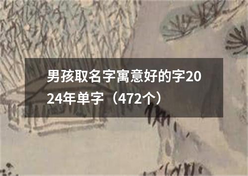 男孩取名字寓意好的字2024年单字（472个）