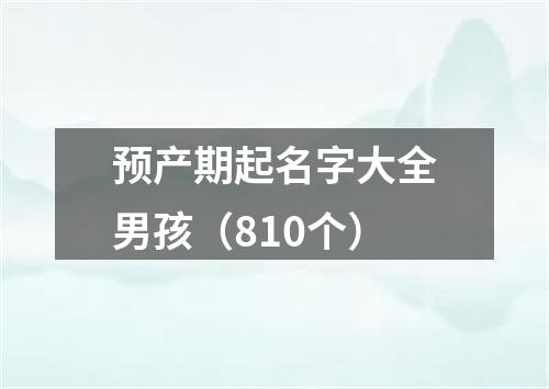 预产期起名字大全男孩（810个）