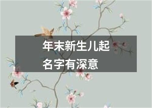 年末新生儿起名字有深意