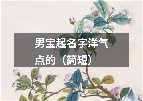 男宝起名字洋气点的（简短）